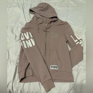 Victoria’s Secret PINK zip up, Size Medium, pale pink.